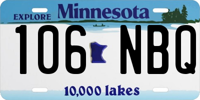 MN license plate 106NBQ