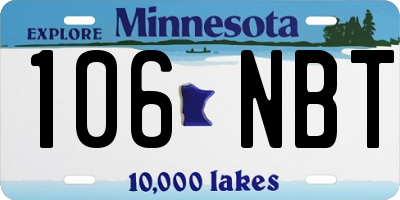 MN license plate 106NBT