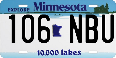 MN license plate 106NBU