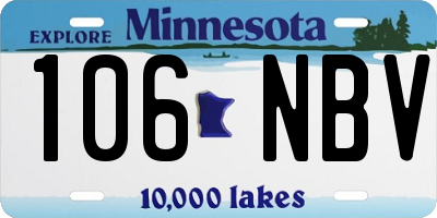 MN license plate 106NBV