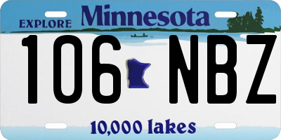 MN license plate 106NBZ