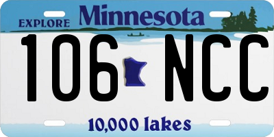 MN license plate 106NCC