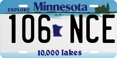 MN license plate 106NCE
