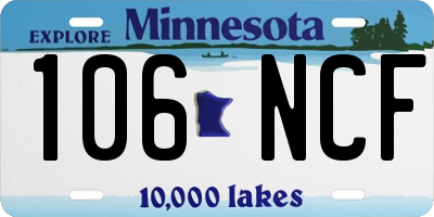 MN license plate 106NCF