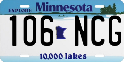MN license plate 106NCG