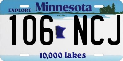 MN license plate 106NCJ