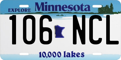 MN license plate 106NCL