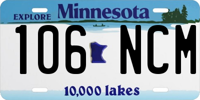 MN license plate 106NCM