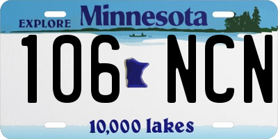 MN license plate 106NCN
