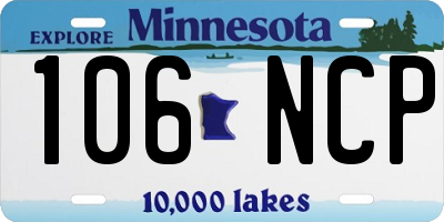 MN license plate 106NCP
