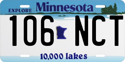 MN license plate 106NCT