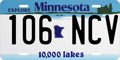 MN license plate 106NCV