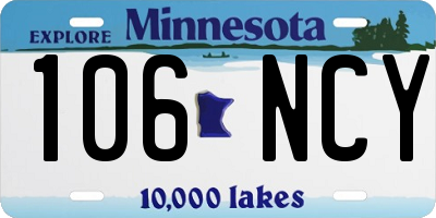 MN license plate 106NCY