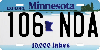 MN license plate 106NDA