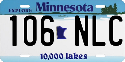 MN license plate 106NLC