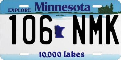 MN license plate 106NMK