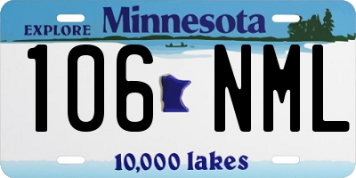 MN license plate 106NML