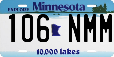 MN license plate 106NMM