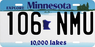 MN license plate 106NMU