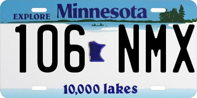 MN license plate 106NMX