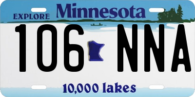 MN license plate 106NNA