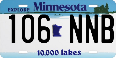 MN license plate 106NNB