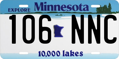 MN license plate 106NNC