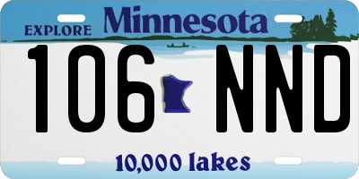 MN license plate 106NND