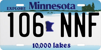 MN license plate 106NNF