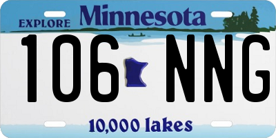 MN license plate 106NNG