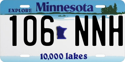 MN license plate 106NNH