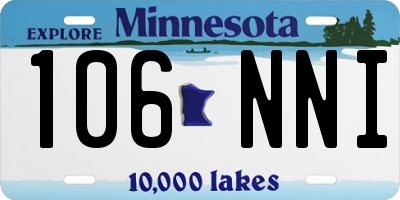 MN license plate 106NNI