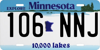 MN license plate 106NNJ