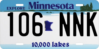 MN license plate 106NNK