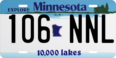 MN license plate 106NNL