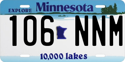 MN license plate 106NNM