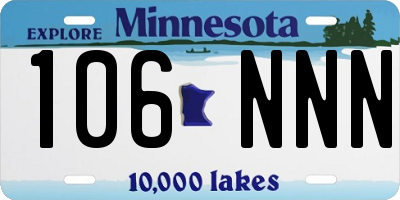 MN license plate 106NNN