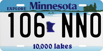 MN license plate 106NNO