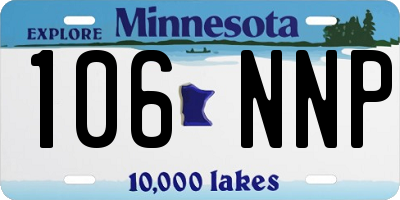 MN license plate 106NNP