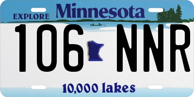 MN license plate 106NNR