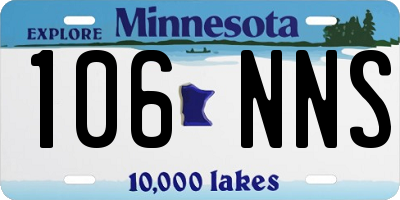 MN license plate 106NNS