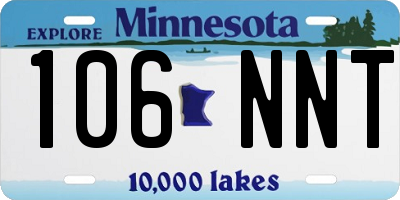 MN license plate 106NNT