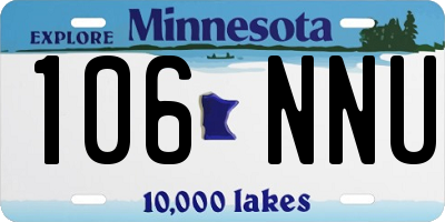 MN license plate 106NNU