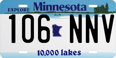 MN license plate 106NNV