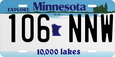 MN license plate 106NNW