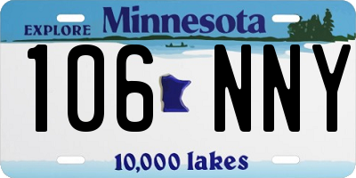 MN license plate 106NNY