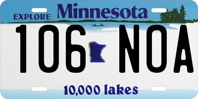 MN license plate 106NOA