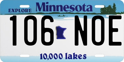 MN license plate 106NOE