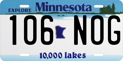 MN license plate 106NOG