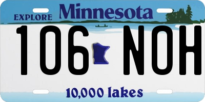 MN license plate 106NOH